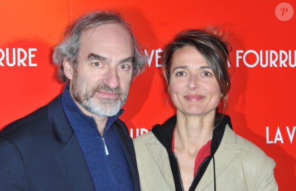 Michel Vuillermoz et sa compagne Laurence Colussi lors de la première du film La Vénus à la fourrure à Paris le 4 novembre 2013.