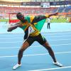 Usain Bolt après sa victoire sur 200m lors des championnats du monde d'athlétisme à Moscou, le 17 août 2013