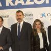 Felipe et Letizia d'Espagne au 15e anniversaire du journal La Razon, au siège du quotidien à Madrid, le 4 novembre 2013.