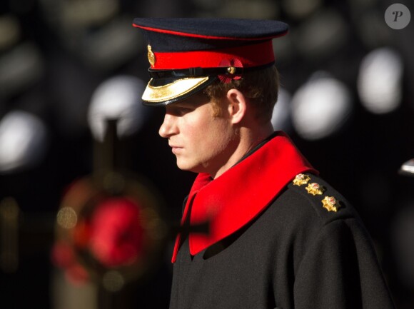 Le prince Harry lors des cérémonie du Remembrance Day au Cénotaphe de Whitehall à Londres, le 10 novembre 2013