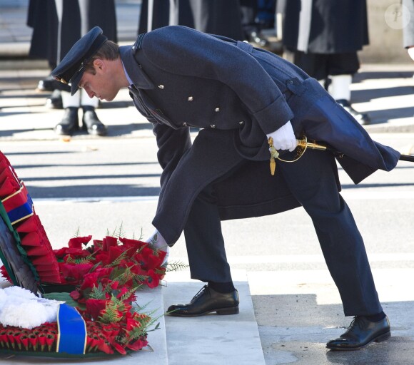 Le prince William, lors des cérémonie du Remembrance Day au Cénotaphe de Whitehall à Londres, le 10 novembre 2013