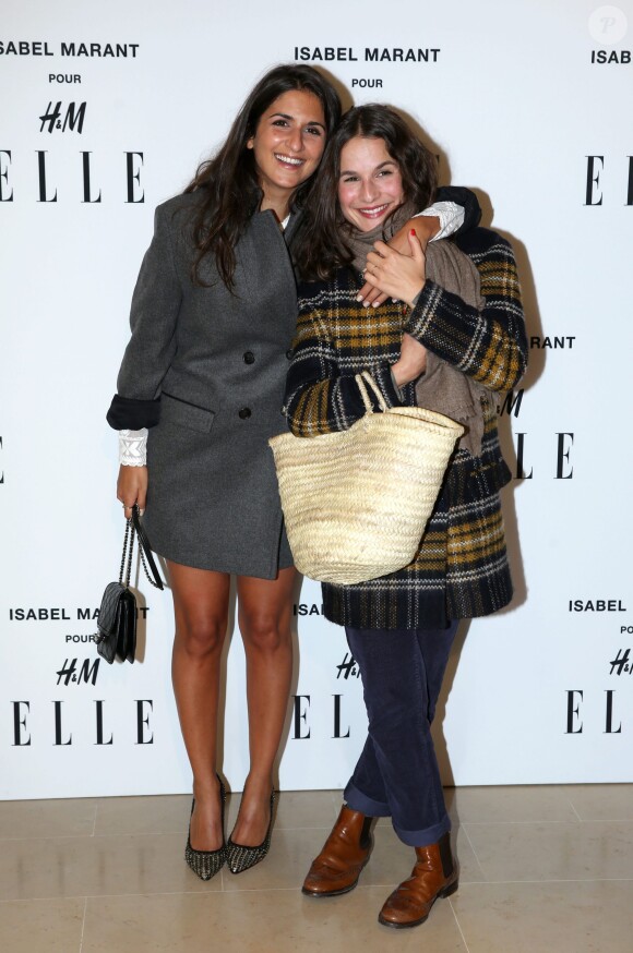 Geraldine Nakache et une amie assistent à la soirée "Isabel Marant pour H&M" sur les Champs Elysees à Paris le 13 novembre 2013