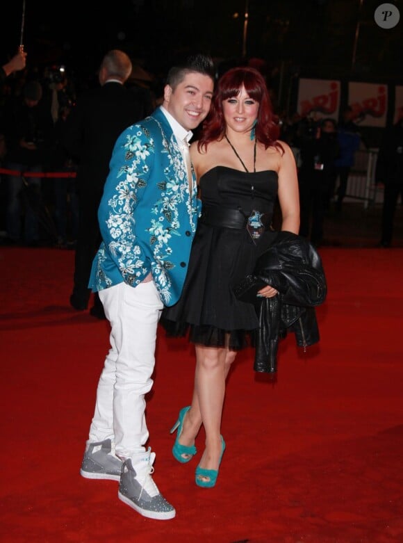 Chris Marques et sa compagne Jaclyn Spencer sur le tapis rouge des NRJ Music Awards en 2012