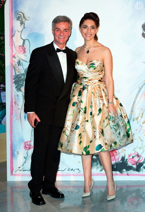 Cyril Viguier et Caterina Murino le 23 mars 2013 lors du bal de la Rose 2013 à Monaco.