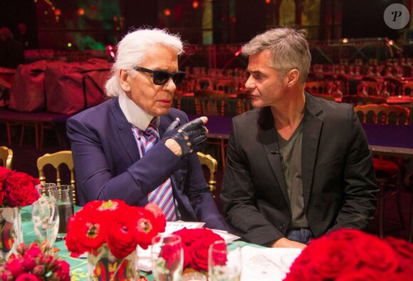 Karl Lagerfeld et Cyril Viguier au bal de la Rose à Monaco