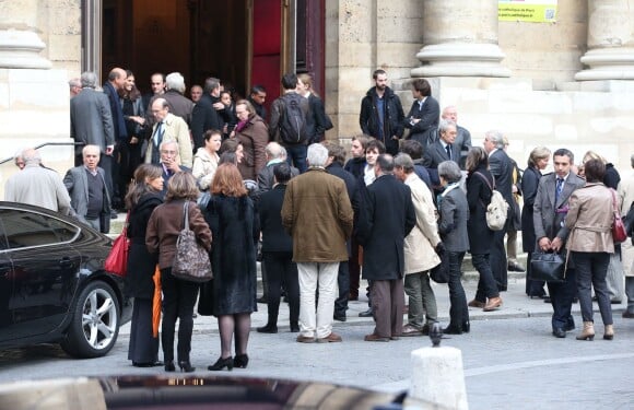 Obsèques de Brigitte Guillemette, seconde épouse de Dominique Strauss-Kahn, en l'eglise Saint-Thomas-d'Aquin à Paris, le 7 novembre 2013.