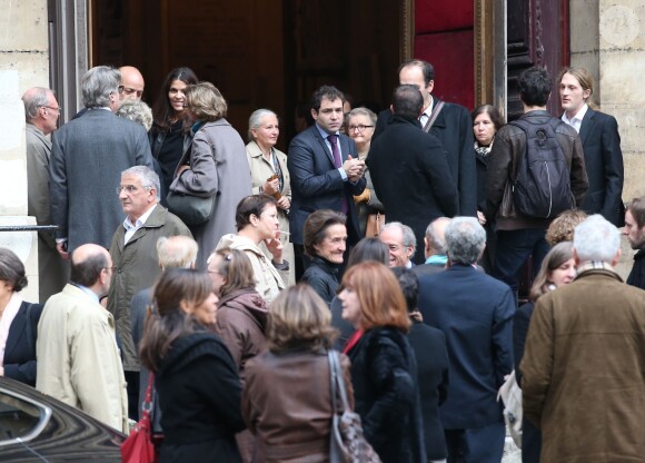 Obsèques de Brigitte Guillemette, seconde épouse de Dominique Strauss-Kahn, en l'eglise Saint-Thomas-d'Aquin à Paris, le 7 novembre 2013.