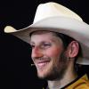 Romain Grosjean, cow-boy assumé lors de sa conférence de presse lors du Grand Prix des Etats-Unis, à Austin le 17 novembre 2013