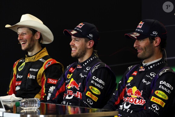 Romain Grosjean, Sebastian Vettel et Mark Webber lors du Grand Prix des Etats-Unis, à Austin le 17 novembre 2013