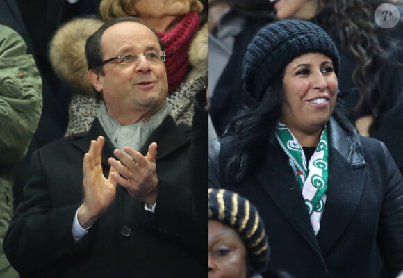 François Hollande et Wahiba Ribéry au Stade de France pour le match France / Ukraine