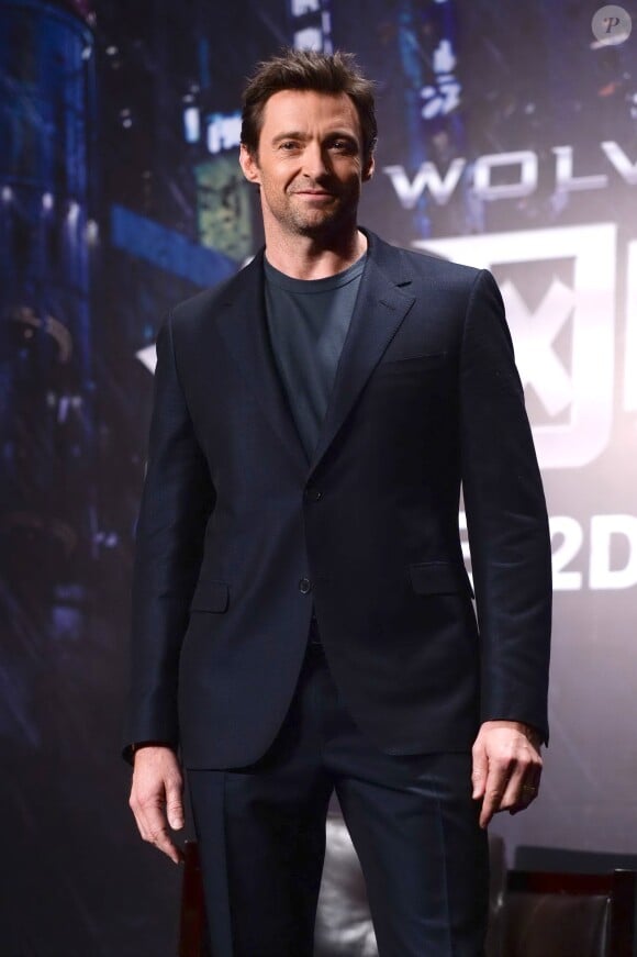 Hugh Jackman donne une conférence de presse a l'occasion de la sortie de son nouveau film "Wolverine" à Beijing. Le 14 octobre 2013.