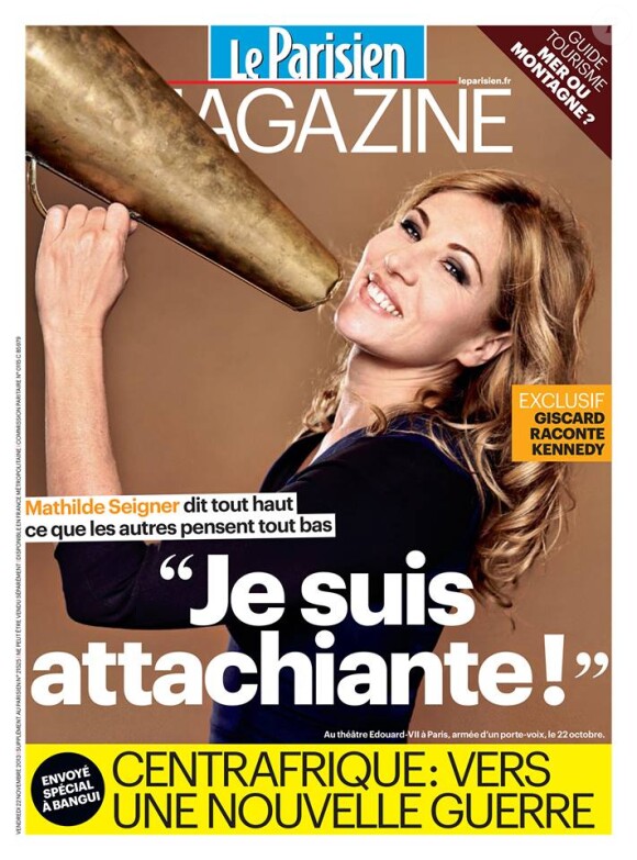 Mathilde Seigner en couverture dans Le Parisien Magazine.