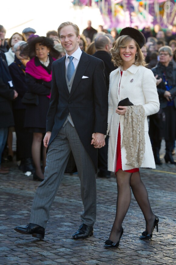 L'archiduc Imre d'Autriche et son épouse l'archiduchesse Kathleen au mariage religieux de l'archiduc Christoph et d'Adelaide Drape-Frisch le 29 décembre 2012 à Nancy.
