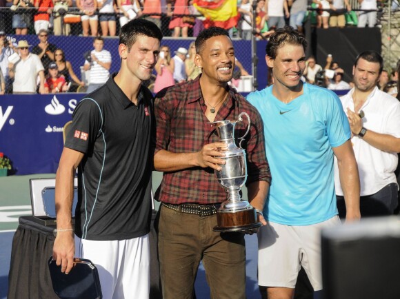 Will Smith avec Novak Djokovic et Rafael Nadal à Buenos Aires, le 23 novembre 2013.