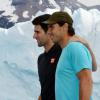 Rafael Nadal et Novak Djokovic s'affrontent au pied du glacier Perito Moreno en Argentine le 22 novembre 2013.