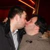 Jean-François Piège and Yves Camdeborde s'embrassent sur la bouche à la remise des Prix Fooding 2014 au Cirque d'Hiver à Paris, le 25 novembre 213.