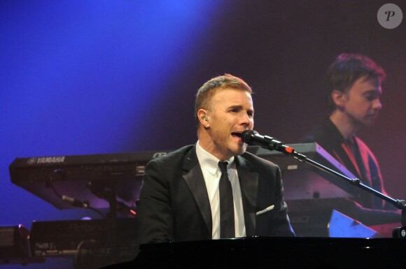 Gary Barlow en concert au "Cycle Auditorium" à Glasgow, le 10 janvier 2013.