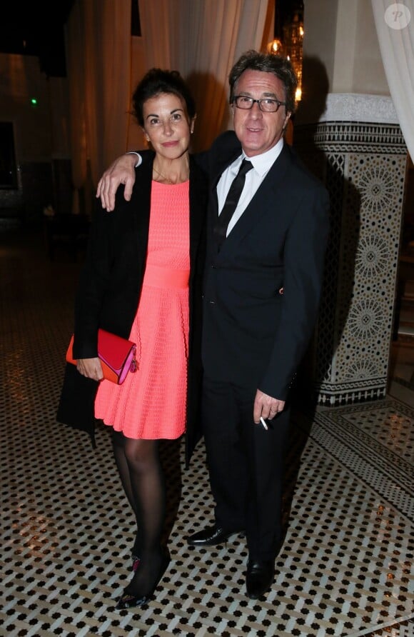 François Cluzet et sa femme Narjiss à la soirée Dior dans le cadre du 13e Festival International du Film de Marrakech, le 1er décembre 2013.
