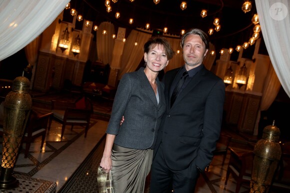 Mads Mikkelsen et sa femme Hanne Jacobsen à la soirée Dior dans le cadre du 13e Festival International du Film de Marrakech, le 1er décembre 2013.