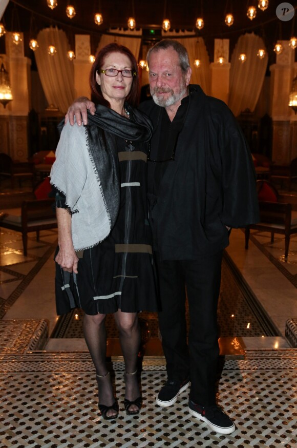 Terry Gilliam et sa femme à la soirée Dior dans le cadre du 13e Festival International du Film de Marrakech, le 1er décembre 2013.