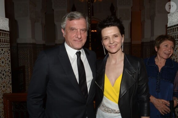 Juliette Binoche avec Sidney Toledano au dîner de la soirée Dior à Marrakech, le 1er décembre 2013.