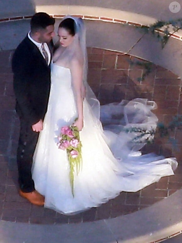 Exclusif - Rose McGowan a épousé Davey Detail à Los Angeles, le 12 octobre 2013.