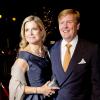 Le roi Willem-Alexander des Pays-Bas et la reine Maxima au concert marquant le lancement des célébrations des 200 ans du royaume des Pays-Bas, le 30 novembre 2013 au Théâtre Circus de Scheveningen (banlieue de La Haye).