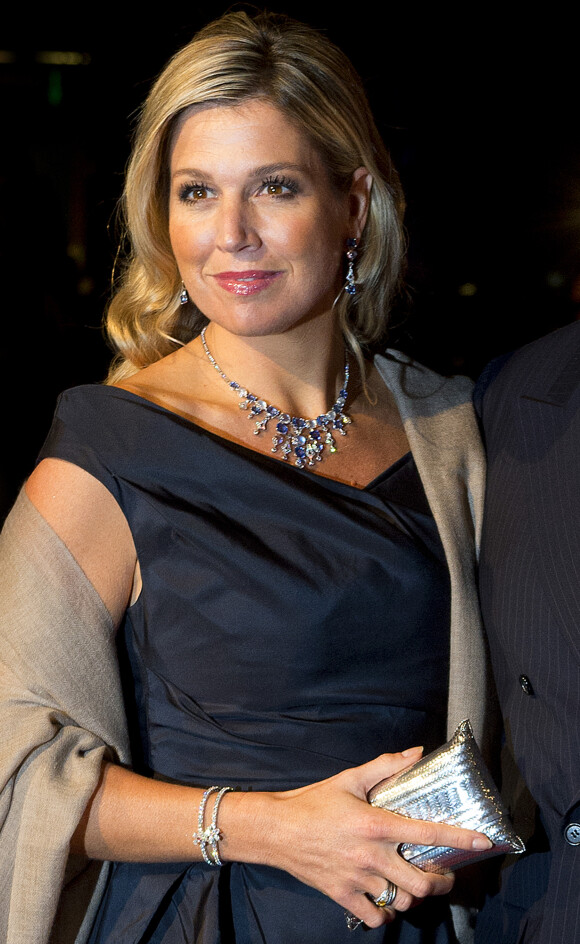 La reine Maxima des Pays-Bas au concert marquant le lancement des célébrations des 200 ans du royaume des Pays-Bas, le 30 novembre 2013 au Théâtre Circus de Scheveningen (banlieue de La Haye).