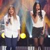 Exclusif - Leslie et Pauline en duo - Enregistrement de l'émission "Les années Bonheur" diffusé le 11 janvier 2014.
