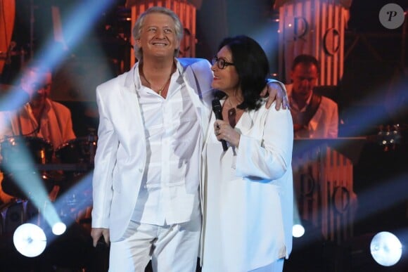 Exclusif - Patrick Sébastien et Nana Mouskouri - Enregistrement de l'émission "Les années Bonheur" diffusé le 11 janvier 2014.