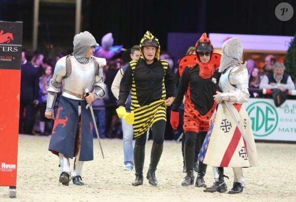 Benjamin Castaldi, Roger Yves Bost, François Tanguy et Julien Epaillard Roger lors de l'épreuve Style & Competition for AMADE dans le cadre du Gucci masters à Villepinte, le 7 décembre 2013