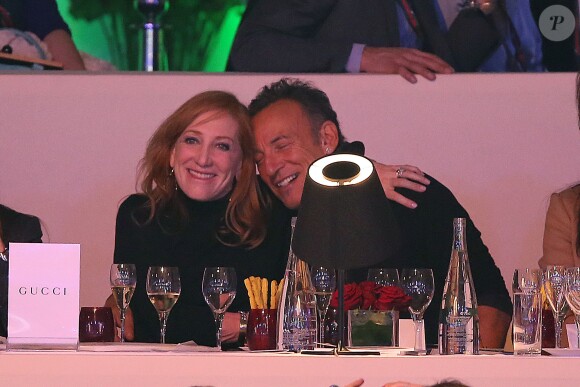 Bruce Springsteen et sa femme Patti Scialfa lors de l'épreuve Style & Competition for AMADE dans le cadre du Gucci masters à Villepinte, le 7 décembre 2013