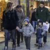 Gigi Buffon avec sa femme Alena et ses enfants à Courmayeur en Italie le 7 decembre 2013.