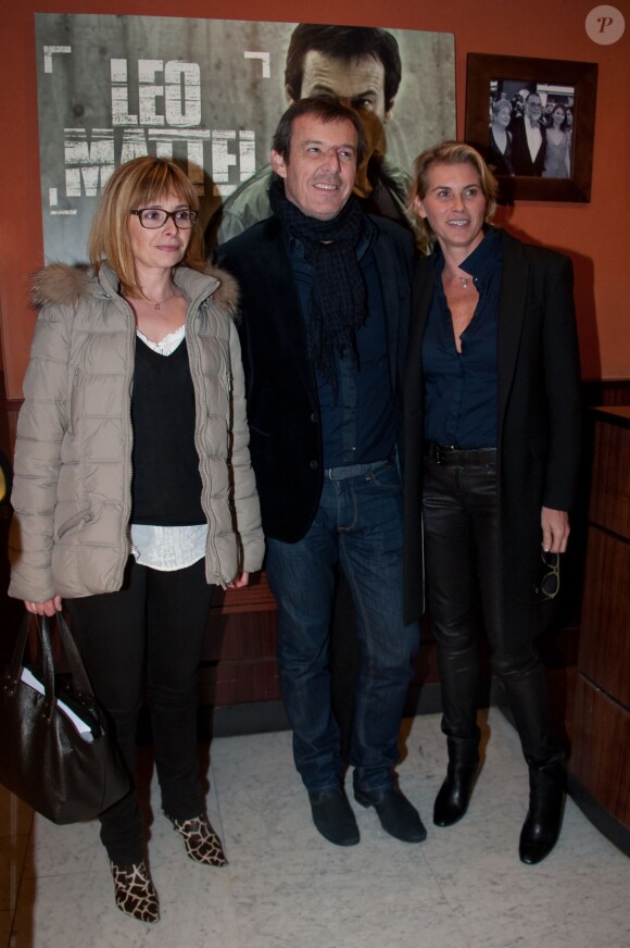 Florence Maury, Jean-Luc Reichmann et Laëtitia Lacroix au Club de l'Etoile à Paris le 10 decembre 2013 pour la projection en avant-première de la série "Leo Matteï".