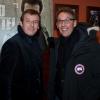 Jean-Luc Reichmann et Julien Courbet au Club de l'Etoile à Paris le 10 decembre 2013 pour la projection en avant-première de la série "Leo Matteï".