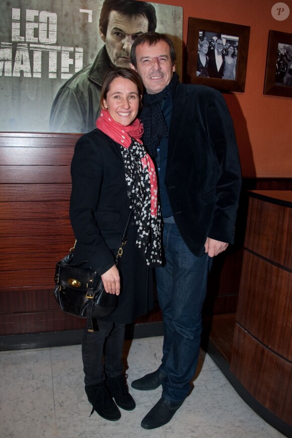 Alexia Laroche-Joubert et Jean-Luc Reichmann au Club de l'Etoile à Paris le 10 decembre 2013 pour la projection en avant-première de la série "Leo Matteï".