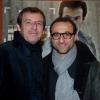 Jean-Luc Reichmann et Frank Tapiro au Club de l'Etoile à Paris le 10 decembre 2013 pour la projection en avant-première de la série "Leo Matteï".