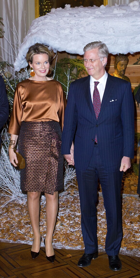 Le roi Philippe et la reine Mathilde de Belgique présidaient le 11 décembre 2013 au concert de Noël au palais royal, à Bruxelles.