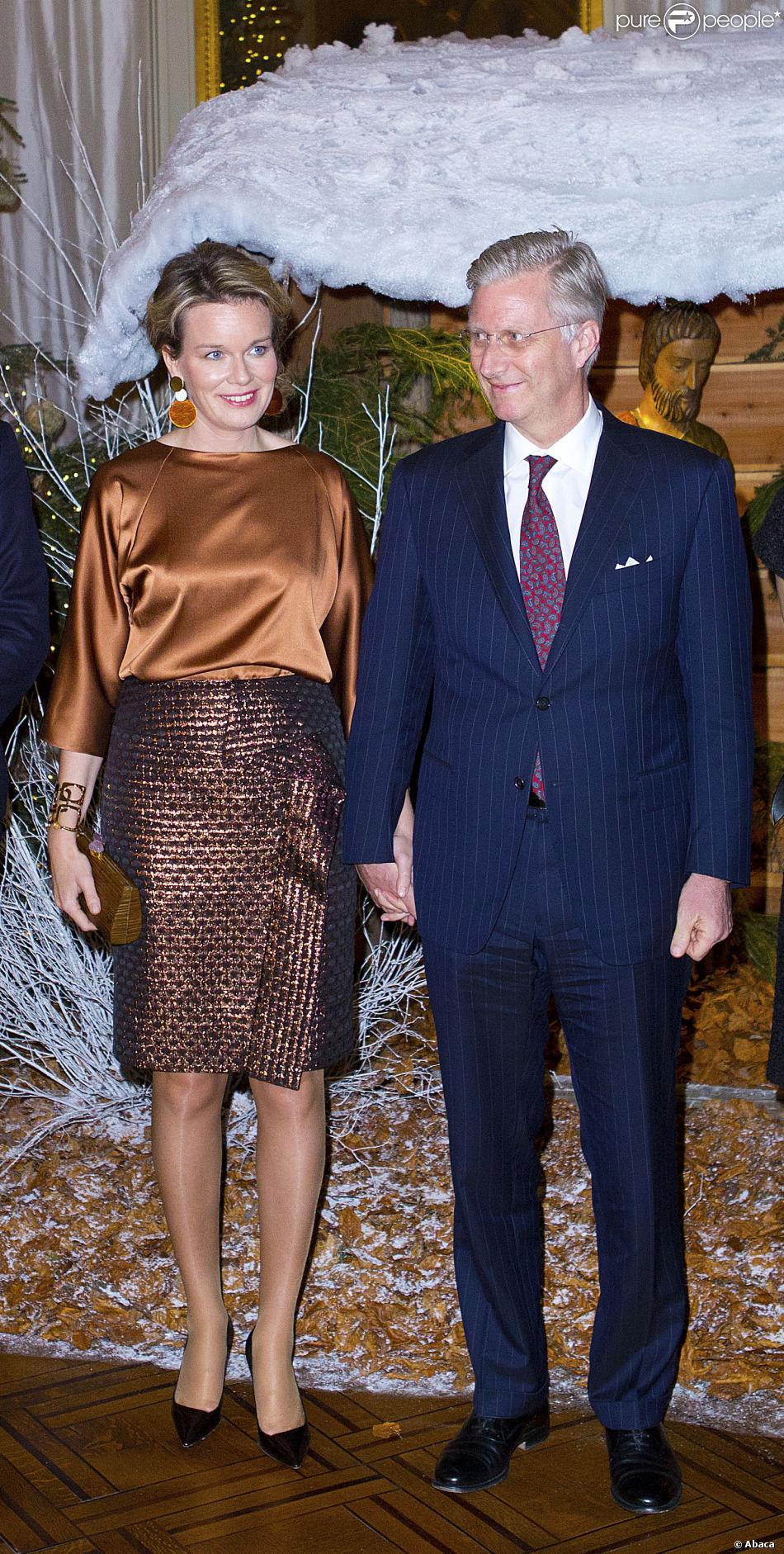  Le roi Philippe et la reine Mathilde de Belgique présidaient le 11 décembre 2013 au concert de Noël au palais royal, à Bruxelles. 