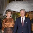  Le roi Philippe et la reine Mathilde de Belgique présidaient le 11 décembre 2013 au concert de Noël au palais royal, à Bruxelles. 