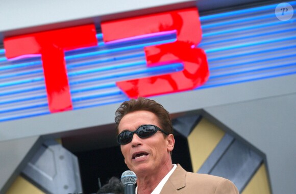 Arnold Schwarzenegger, star de Terminator, à Cannes en mai 2003.