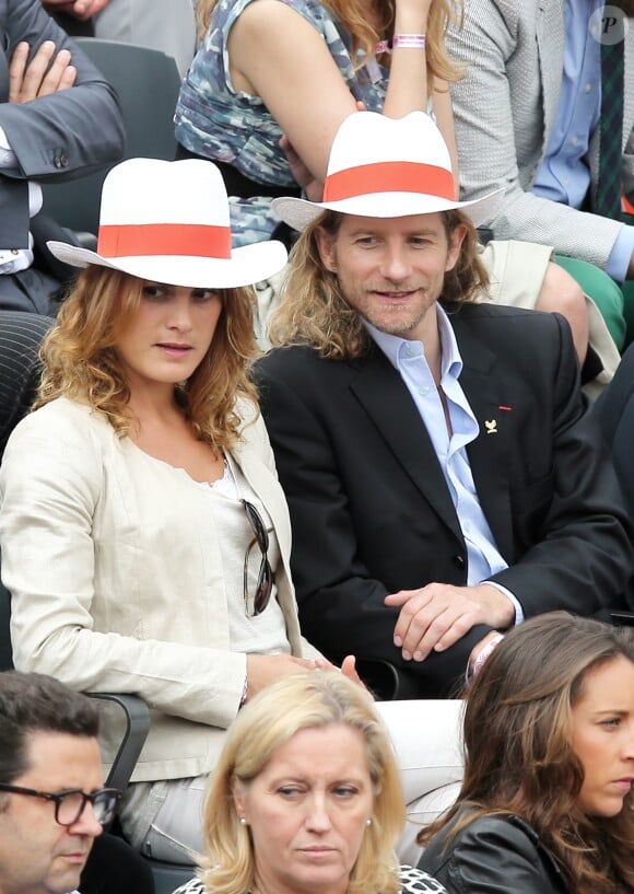 Gwendal Peizerat et sa compagne - Internationaux de France de tennis de Roland Garros à Paris Le 30 mai 2014.