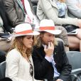 Gwendal Peizerat et sa compagne. - P eople aux Internationaux de France de tennis de Roland Garros à Paris Le 30 mai 2014. 