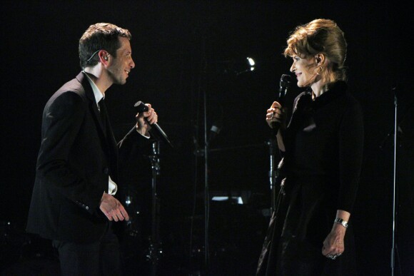 Exclusif - Alex Beaupain et Fanny Ardant au concert d'Alex Beaupain au Casino de Paris, le 17 décembre 2013.