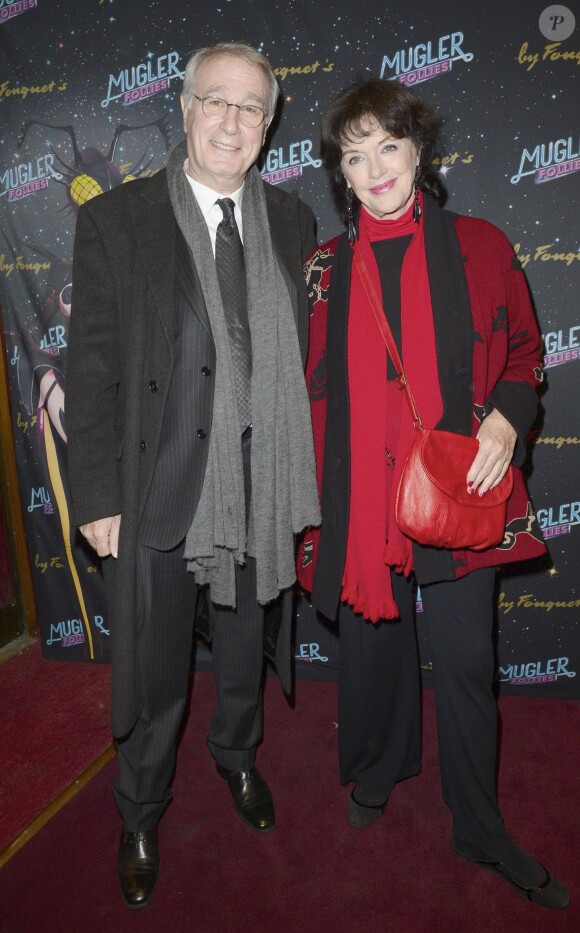 Annie Duperey et Bernard Le Coq lors de la 2e représentation du show de Thierry Mugler "Mugler Folies" au Théâtre Comédia, le 19 décembre 2013.