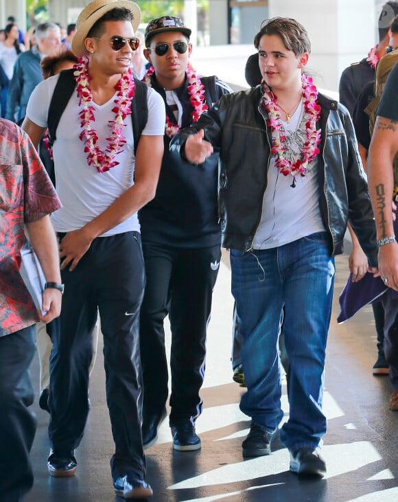 Prince, Blanket, Jermajesty et Jaafar Jackson arrivent à Honolulu pour les vacances de Noël, le 23 décembre 2013.