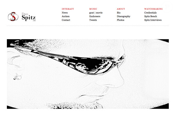 Capture d'écran du site officiel de Dan Spitz