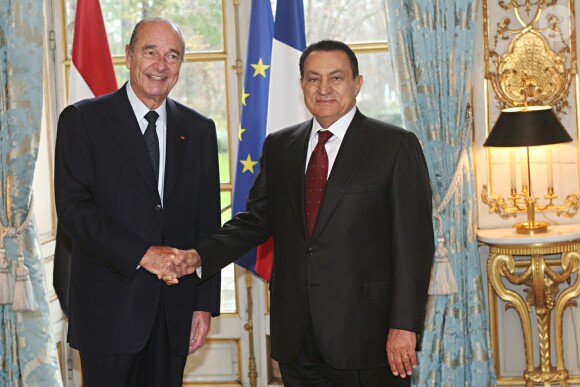 Jacques Chirac et Hosni Moubarak à l'Elysée en décembre 2006.