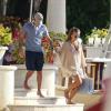 Marc Anthony et sa compagne Chloe Green en vacances à la Barbade le 1er Janvier 2014.