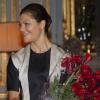 La princesse Victoria de Suède lors d'une réception en m'honneur du 70e anniversaire de la reine Silvia au Palais royal de Stockholm, le 18 décembre 2013